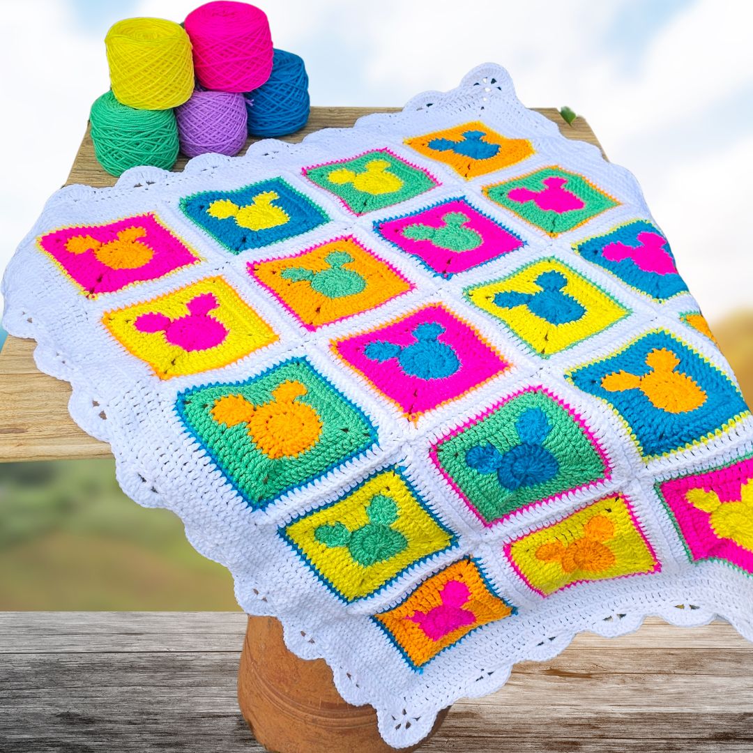 Andy Warhol Inspired Mickey Mouse Crochet Blanket Pattern