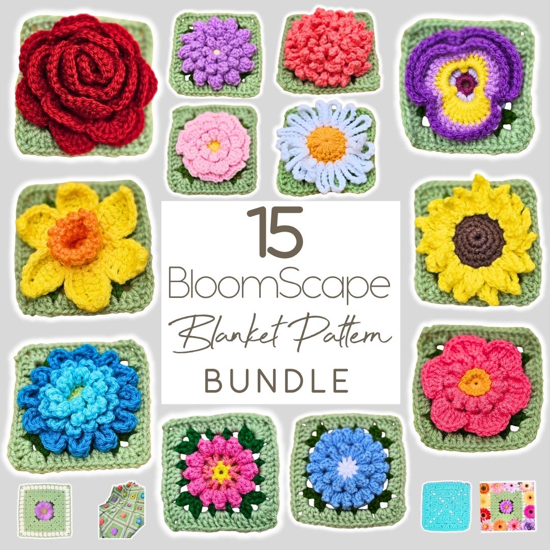 15 Crochet Patterns – BloomScape Blanket Bundle Secret Yarnery