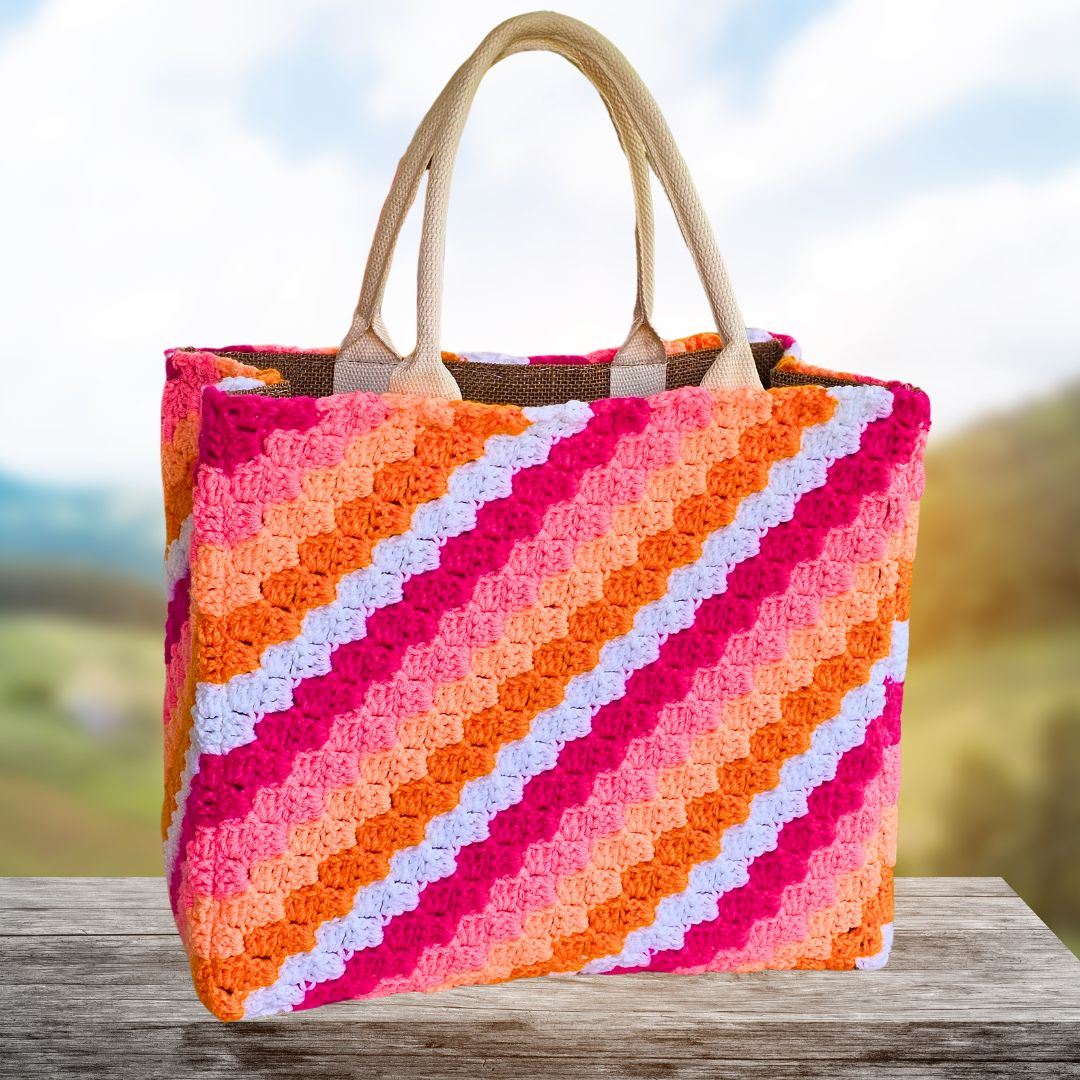 Easy C2C Crochet Tote Bag Cover – Fun, Sturdy, & No Stretch!