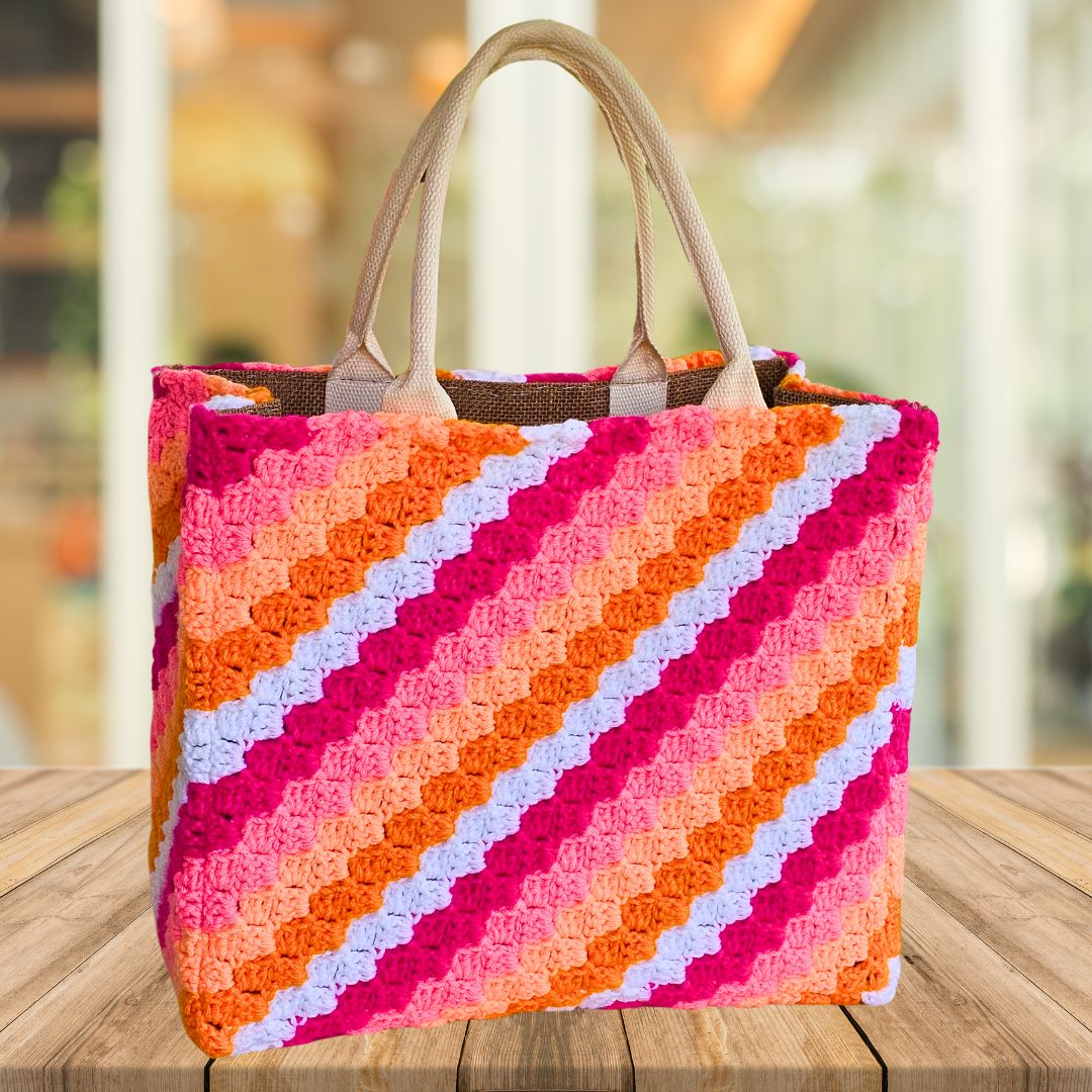 How To Make A Crochet Tote Bag Crochet Beach Tote DIY Kit Beginner