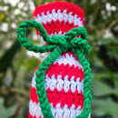 Simple Candy Cane Crochet Wine Bottle Gift Bag Pattern Secret Yarnery