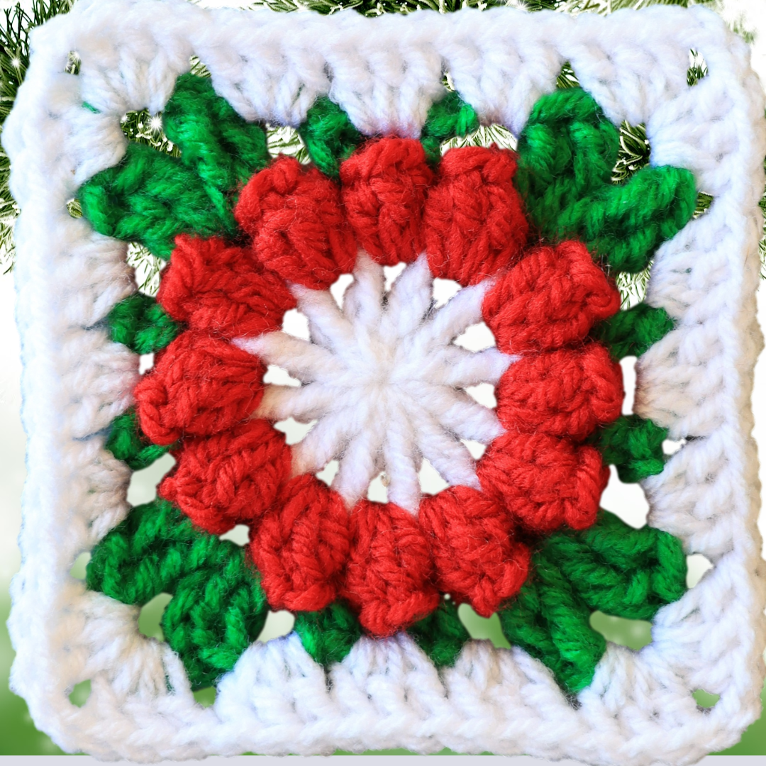 Christmas Crochet Flower Granny Square: Festive Flair for the Holidays