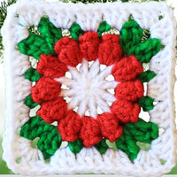 Christmas Crochet Flower Granny Square: Festive Flair for the Holidays.