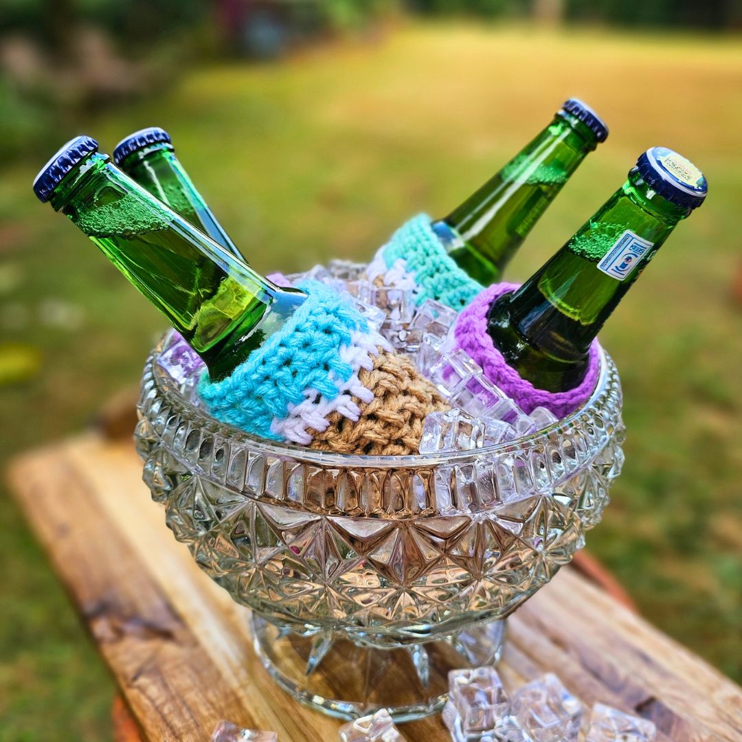 Easy Crochet Bottle Cozy Pattern for Fast DIY Party Decor!