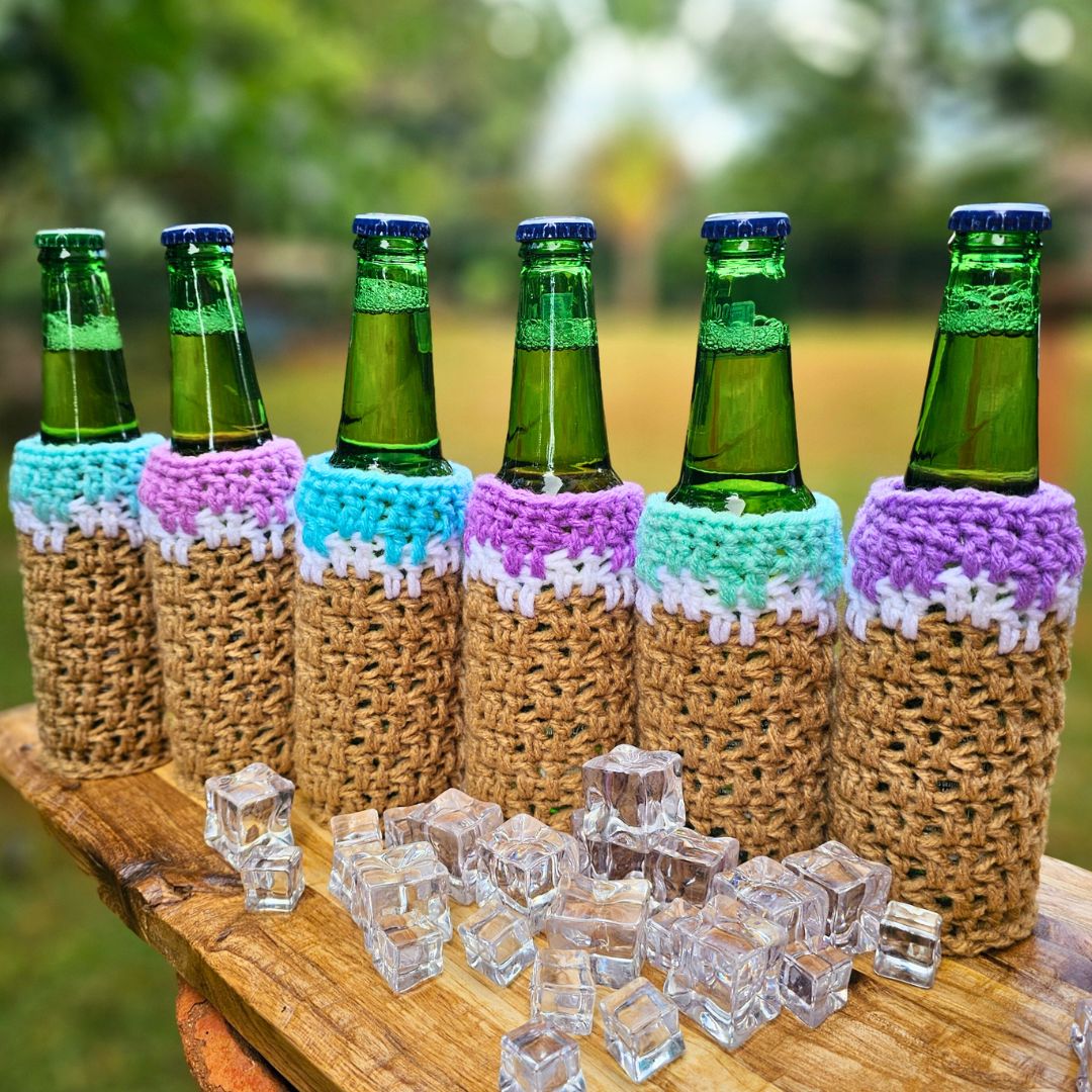 Easy Crochet Bottle Cozy Pattern for Fast DIY Party Decor!