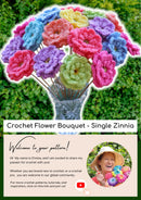 Washable Zinnia Pattern -  Easy Crochet Flower Bouquet for Beginners.