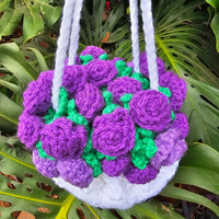Flower Bouquet Crochet Drawstring Bag Pattern PDF Secret Yarnery