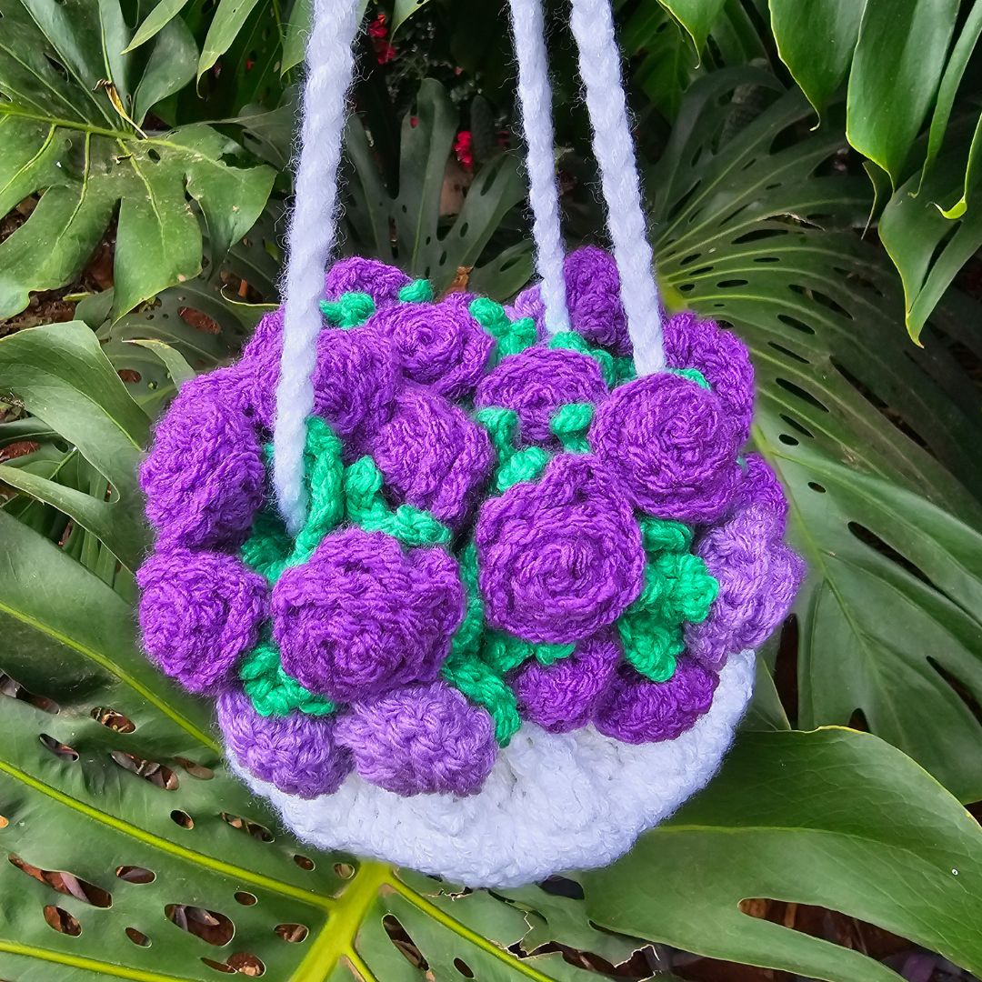 Flower Bouquet Crochet Drawstring Bag Pattern PDF Secret Yarnery