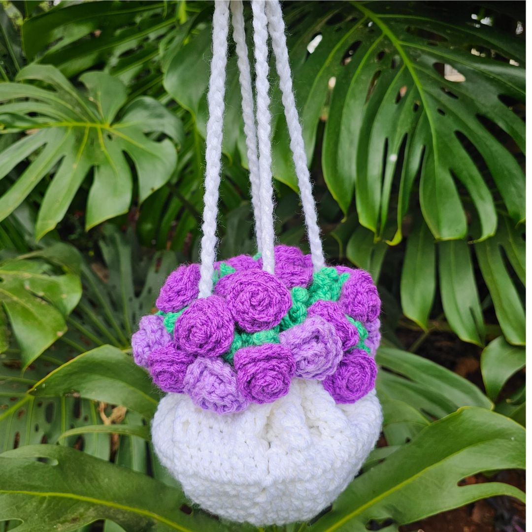 Crochet Flower Bouquet Drawstring Bag – Easy & Beautiful