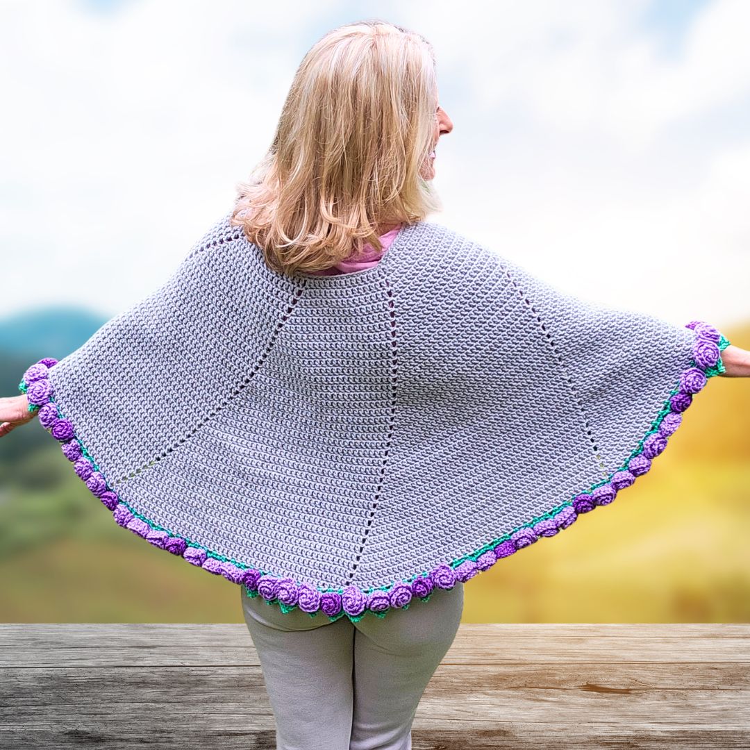 Easy Crochet Flower Bouquet Poncho - The Blooming Spiral Poncho Secret Yarnery