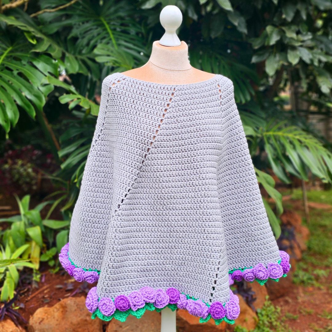Easy Crochet Flower Bouquet Poncho - The Blooming Spiral Poncho Secret Yarnery