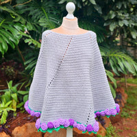 Easy Crochet Flower Bouquet Poncho - The Blooming Spiral Poncho Secret Yarnery