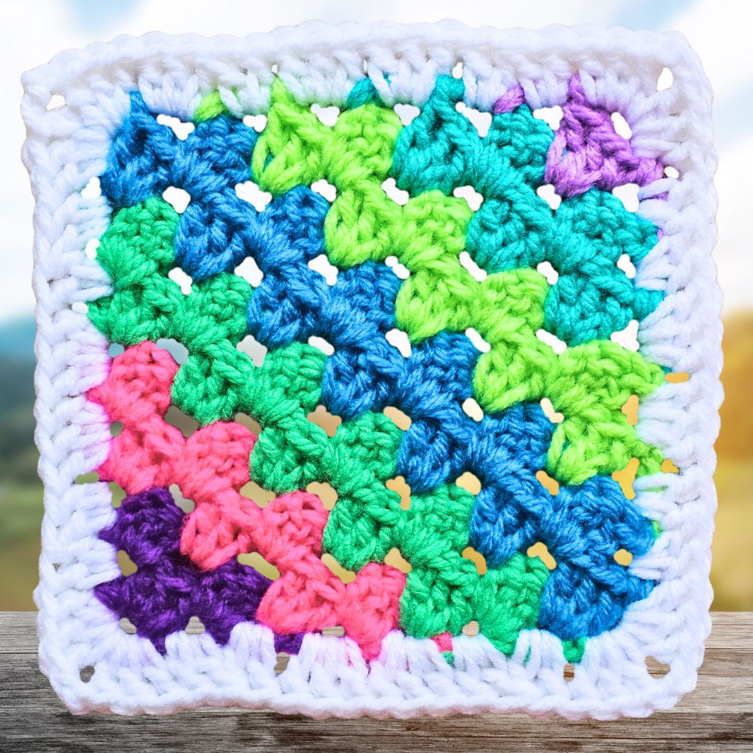 Colorful Diagonal Granny Square Pattern to Mix & Match
