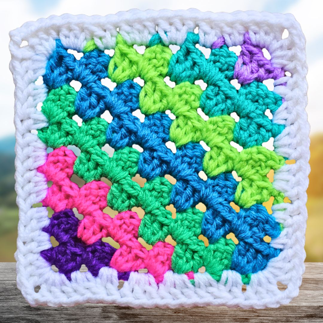 Colorful Diagonal Granny Square Pattern to Mix & Match