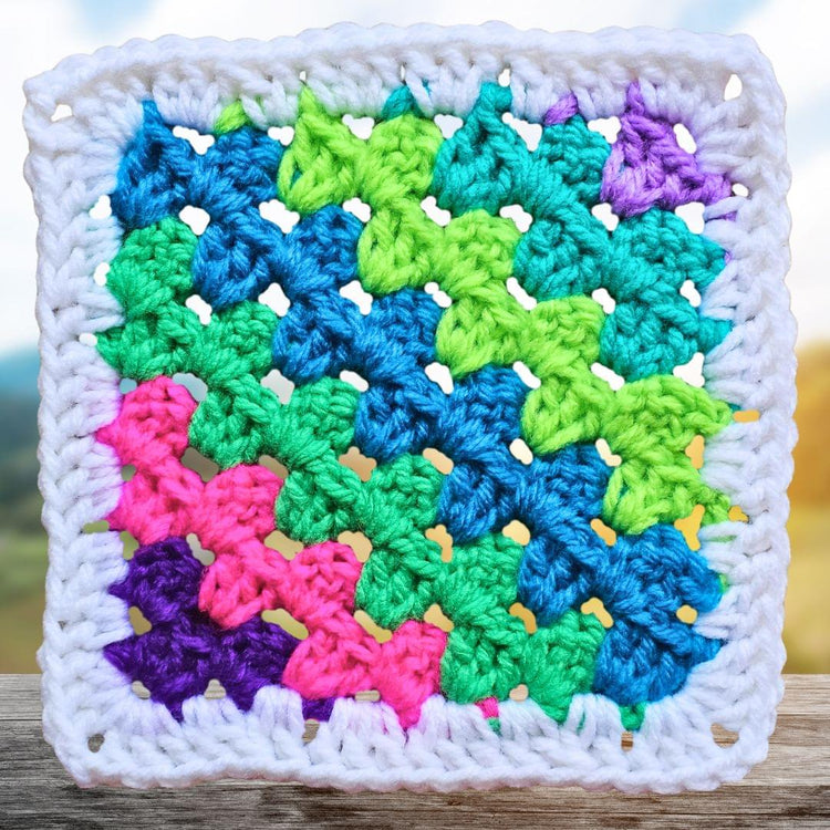 Colorful Diagonal Granny Square Pattern to Mix & Match Secret Yarnery