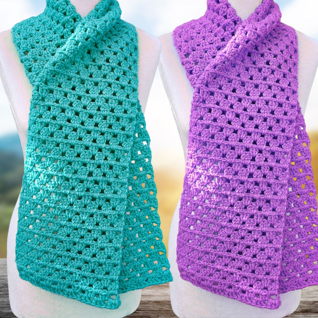 Easiest Granny Stitch Crochet Scarf for Beginners Secret Yarnery