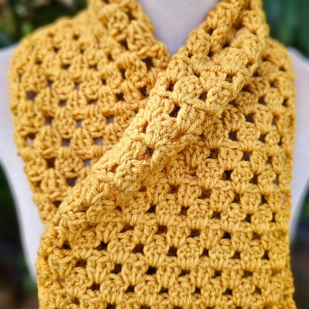 Easiest Granny Stitch Crochet Scarf for Beginners Secret Yarnery