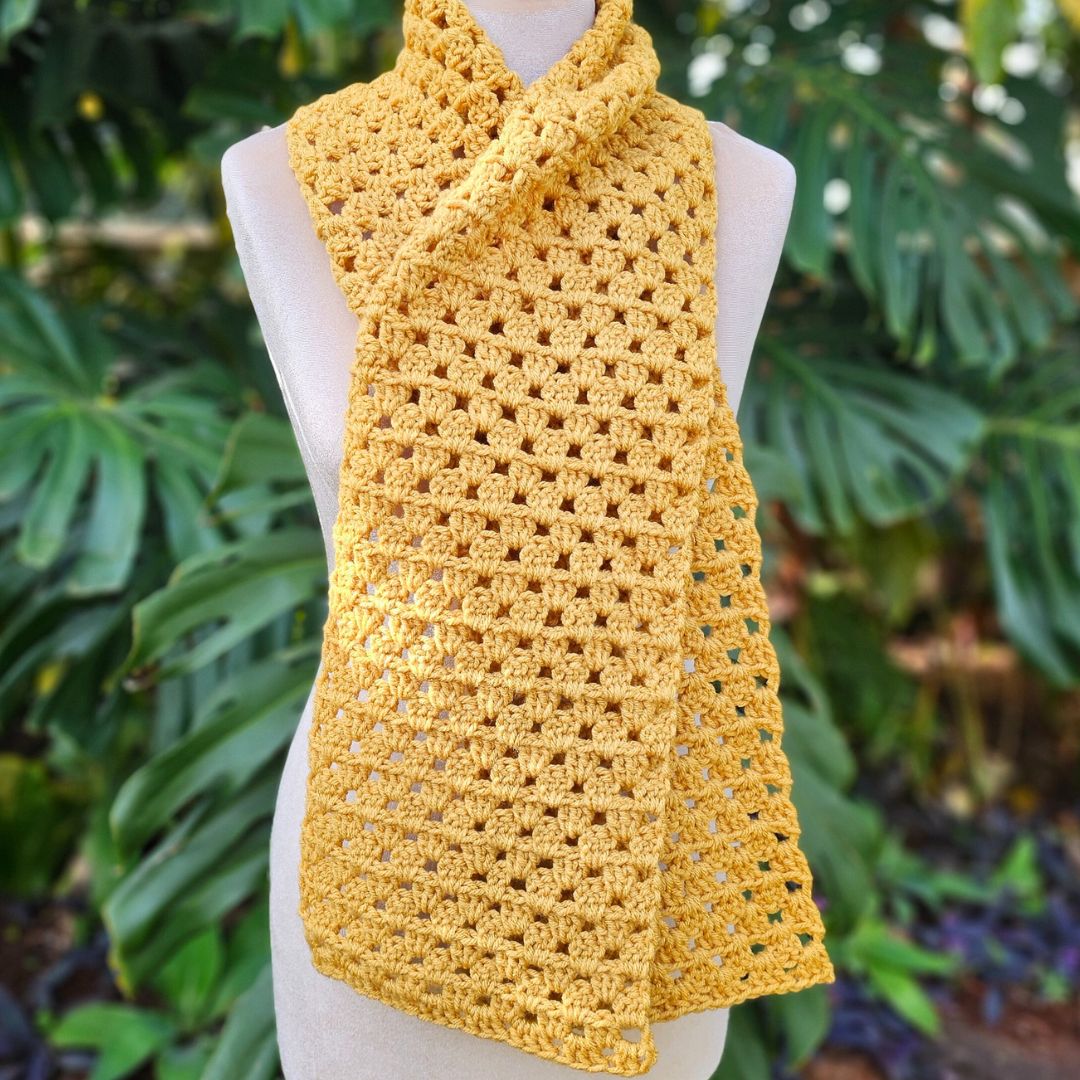 Easiest Granny Stitch Crochet Scarf for Beginners Secret Yarnery