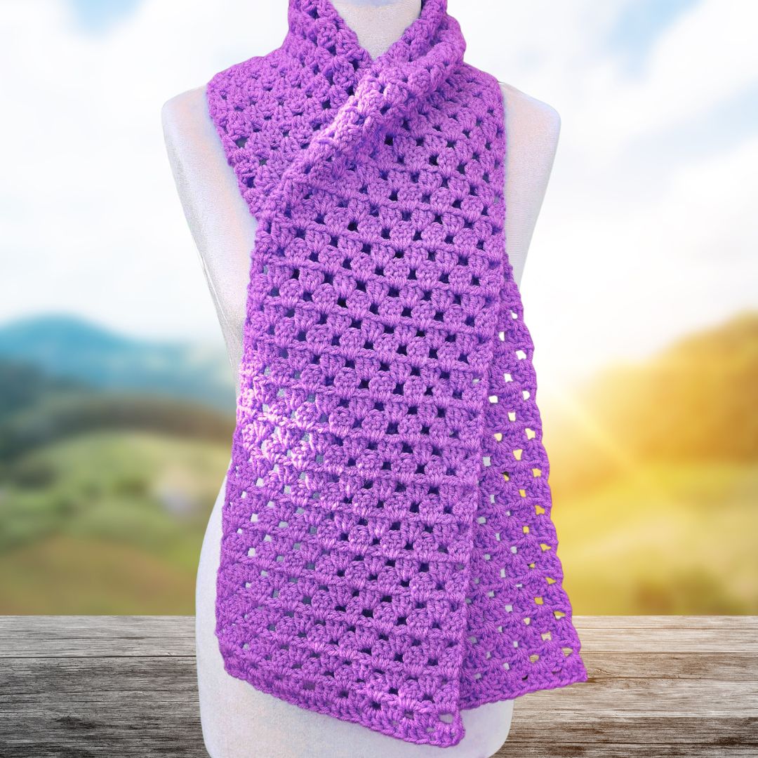 Easiest Granny Stitch Crochet Scarf for Beginners Secret Yarnery