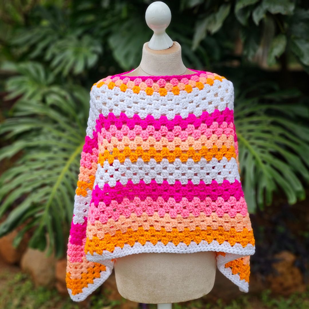 Fun Granny Stitch Poncho Pattern – Easy Crochet for Beginners