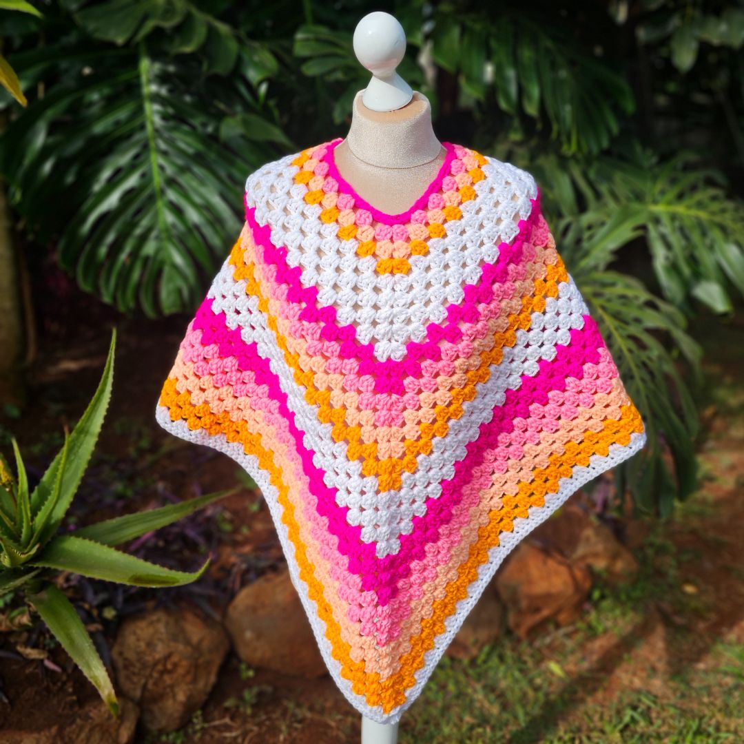 Fun Granny Stitch Poncho Pattern – Easy Crochet for Beginners Secret Yarnery