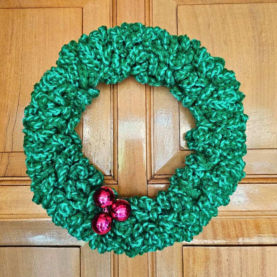 Easiest Crochet Christmas Wreath Secret Yarnery