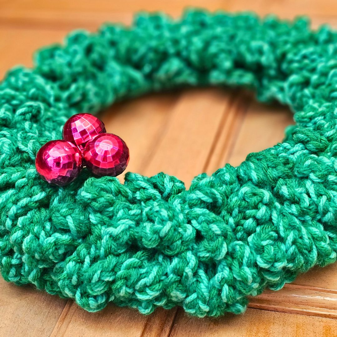 Easiest Crochet Christmas Wreath Secret Yarnery