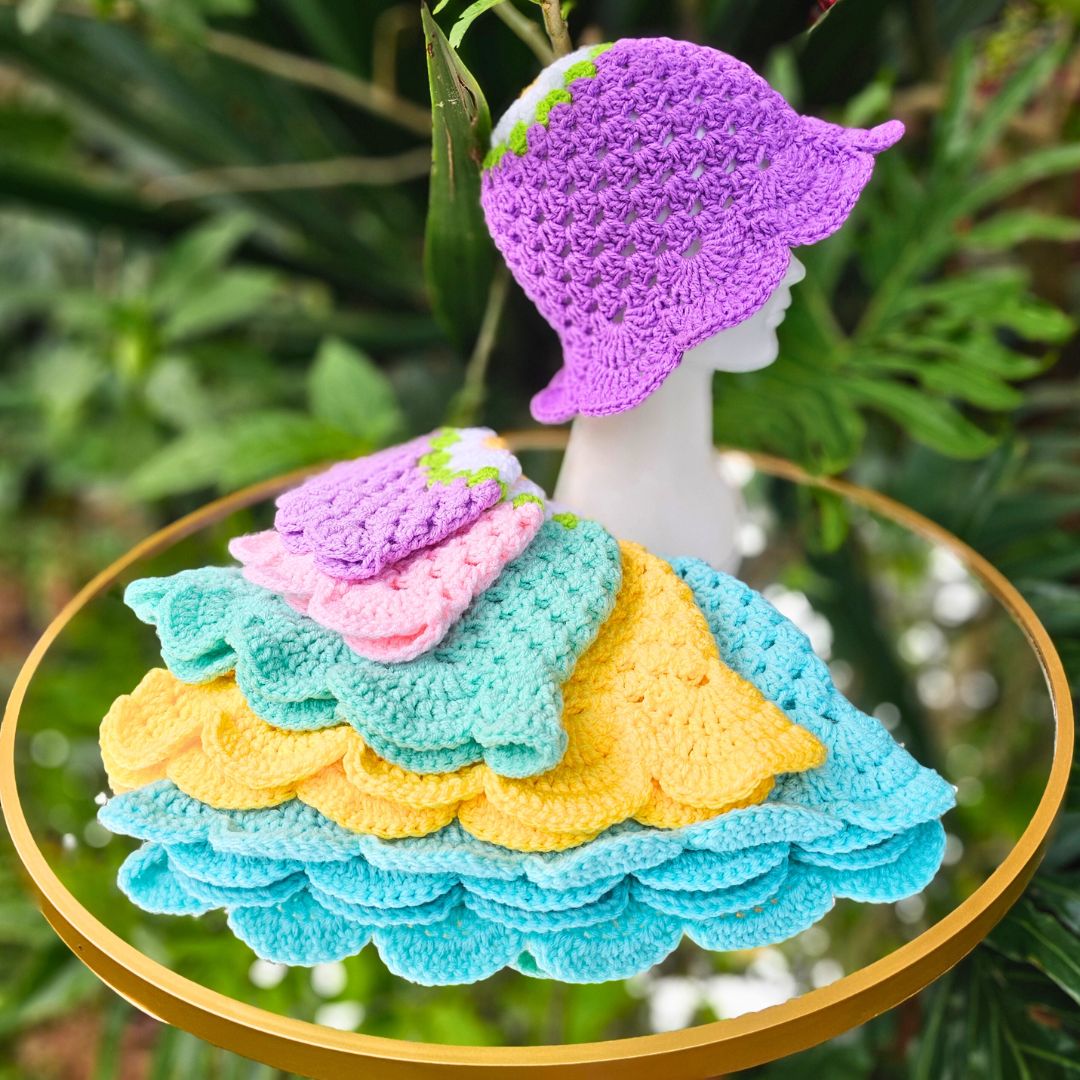 Crochet Flower Bucket Hat Bucket Hat with Flowers (Crochet) – Lion Brand Yarn main image 2