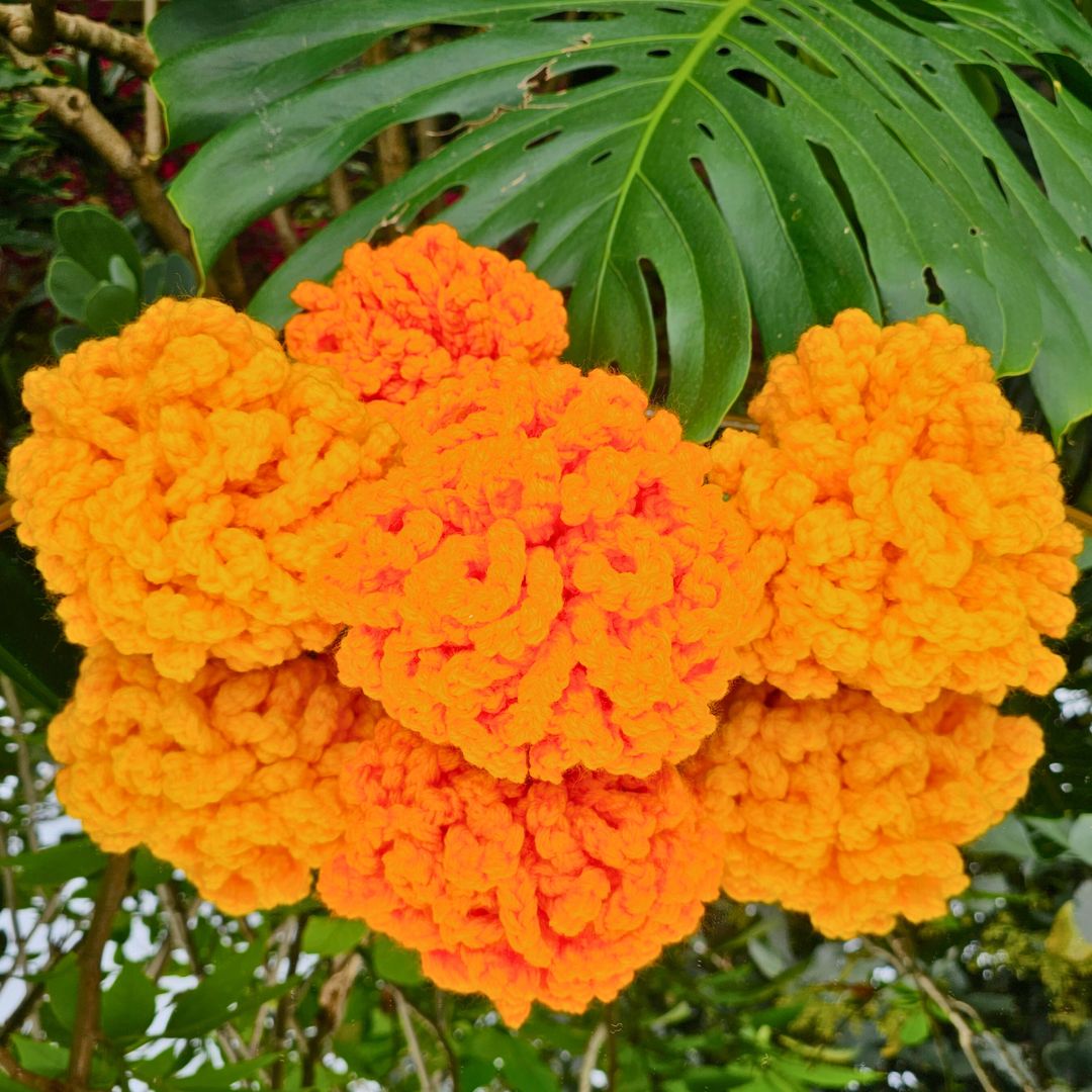 Giant Marigold Crochet Pattern for Easy DIY Diwali Decor! Secret Yarnery