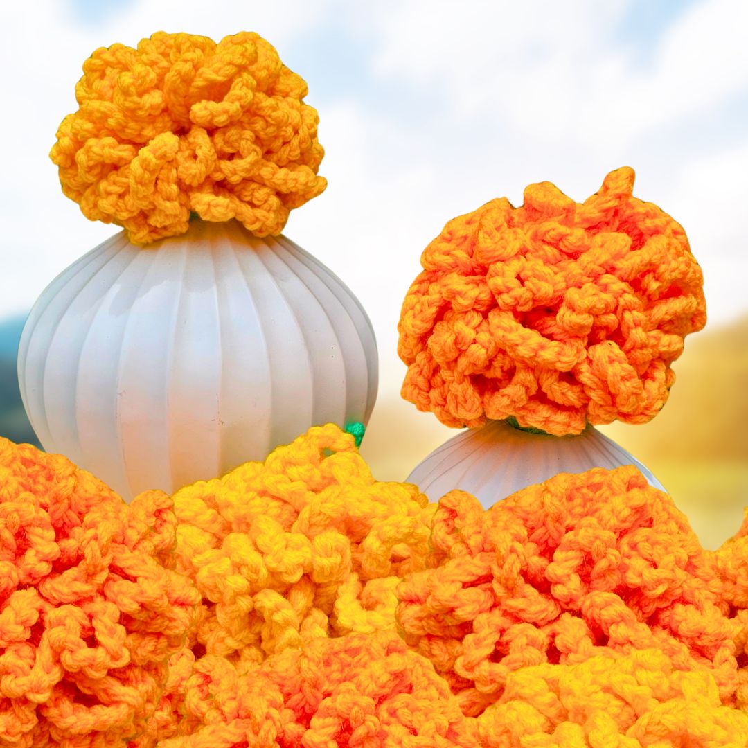 Giant Marigold Crochet Pattern for Easy DIY Diwali Decor!