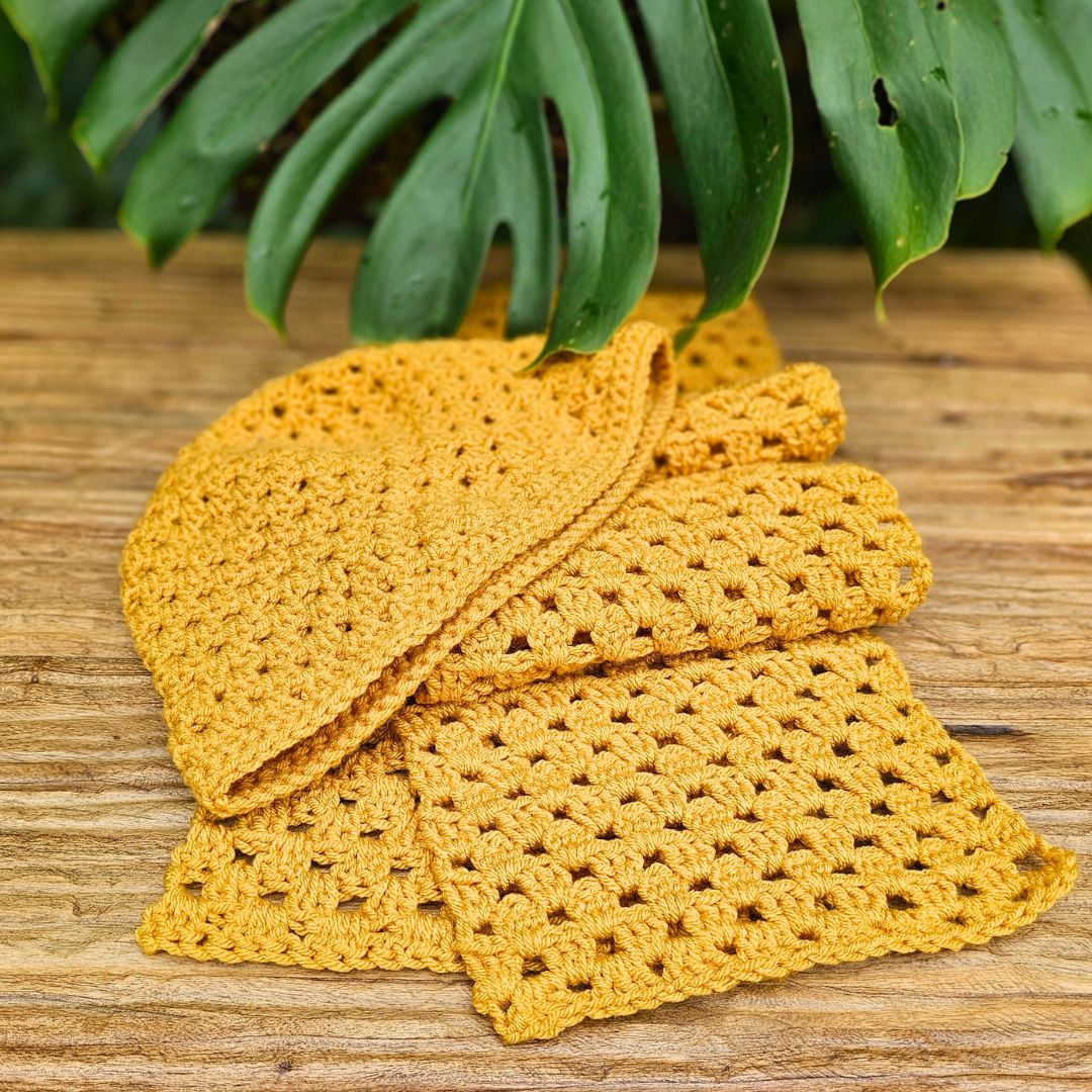 Easy Crochet Bucket Hat & Scarf Pattern | Fast Granny Stitch