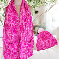 Easy Hat & Pocket Scarf Pattern | Beginner Crochet Set with Built-In Storage Secret Yarnery