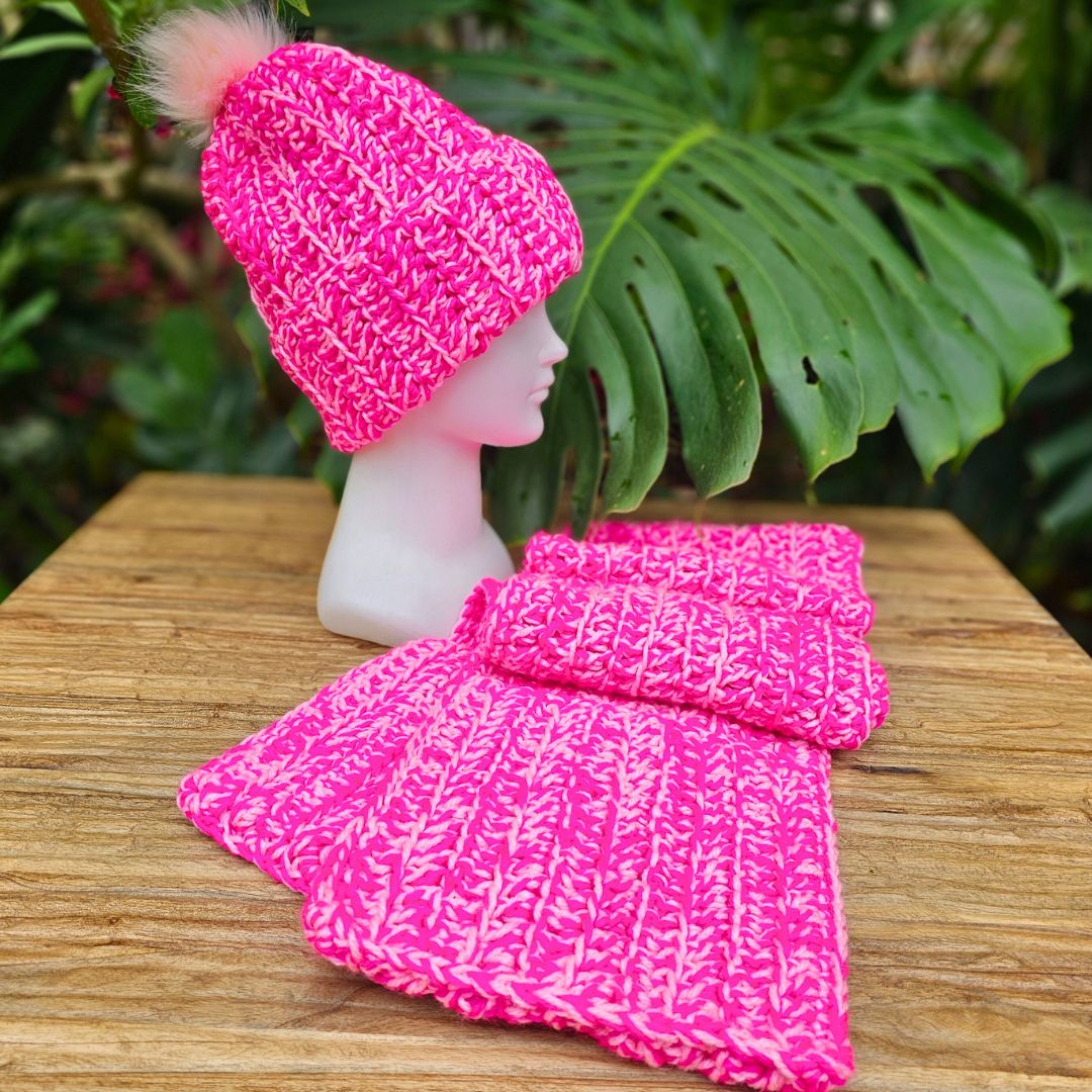 Easy Hat & Pocket Scarf Pattern | Beginner Crochet Set with Built-In Storage Secret Yarnery