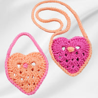 Cute Crochet Heart Bag Pattern – DIY Button & Adjustable Straps