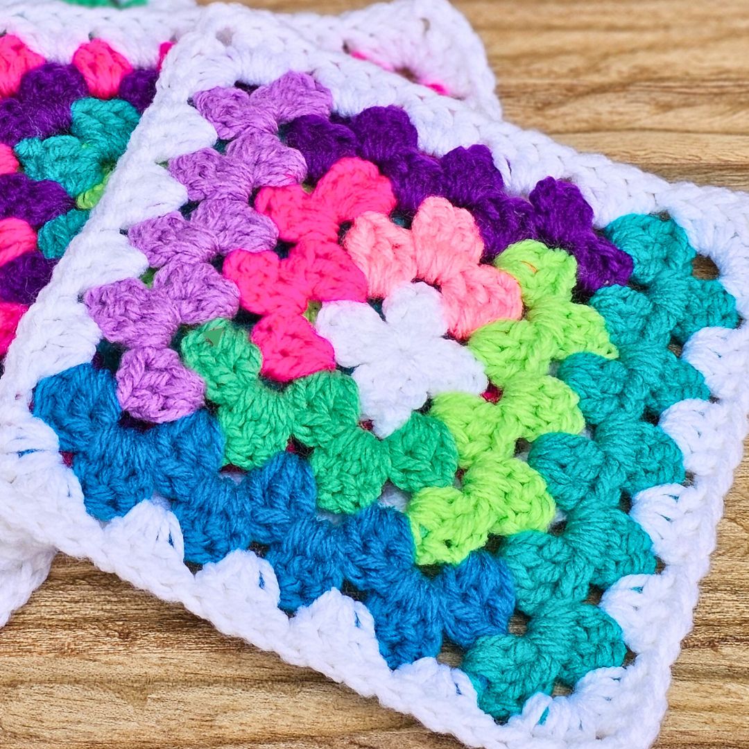 Square Matches Pattern Easy Log Cabin Granny Square Pattern - 5 Round Mix & Match