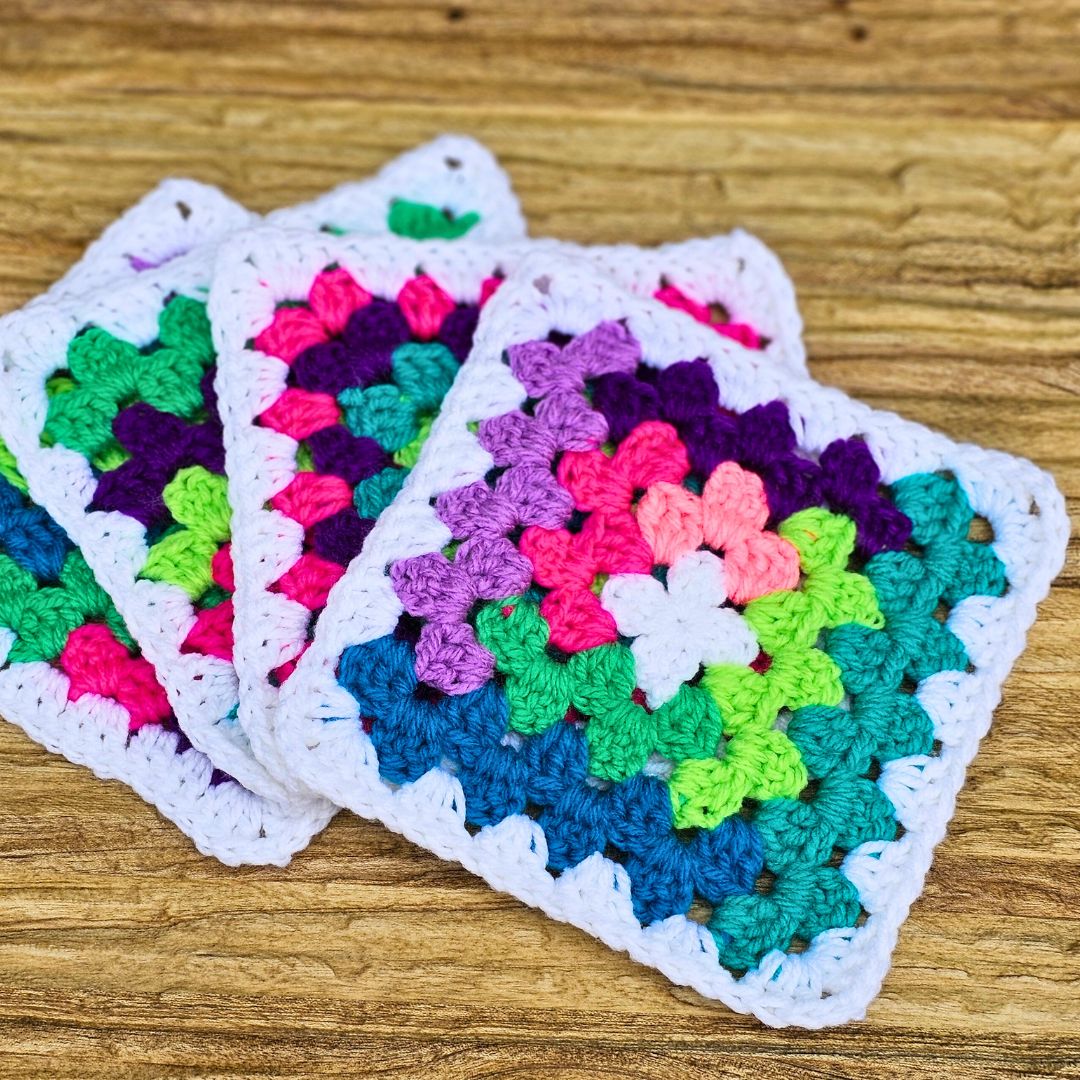 Square Matches Pattern Easy Log Cabin Granny Square Pattern - 5 Round Mix & Match