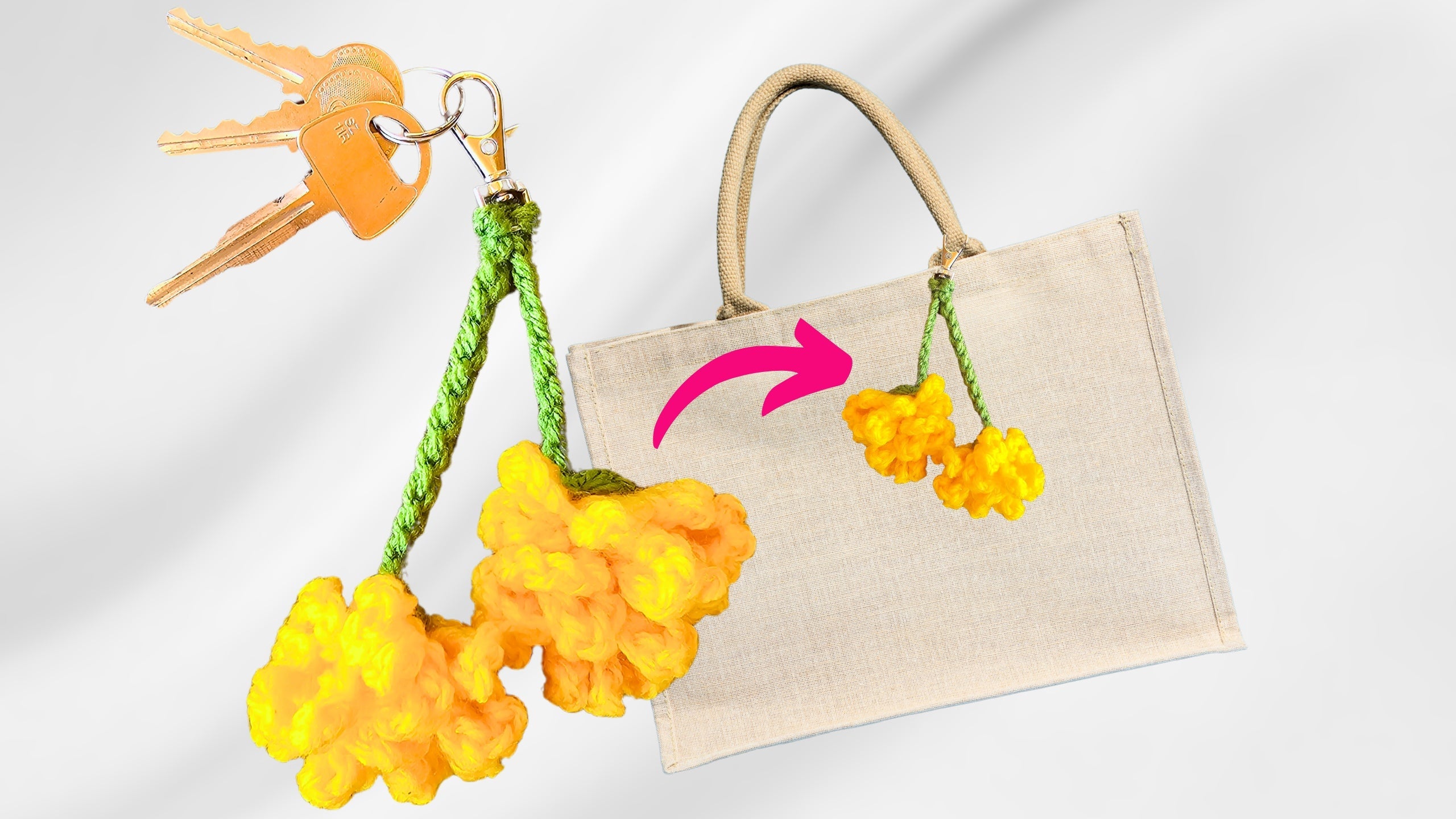 Muriel　絹糸　小さな手まり　ストラップ　バッグチャーム　つるし飾り Marigold Key Chain