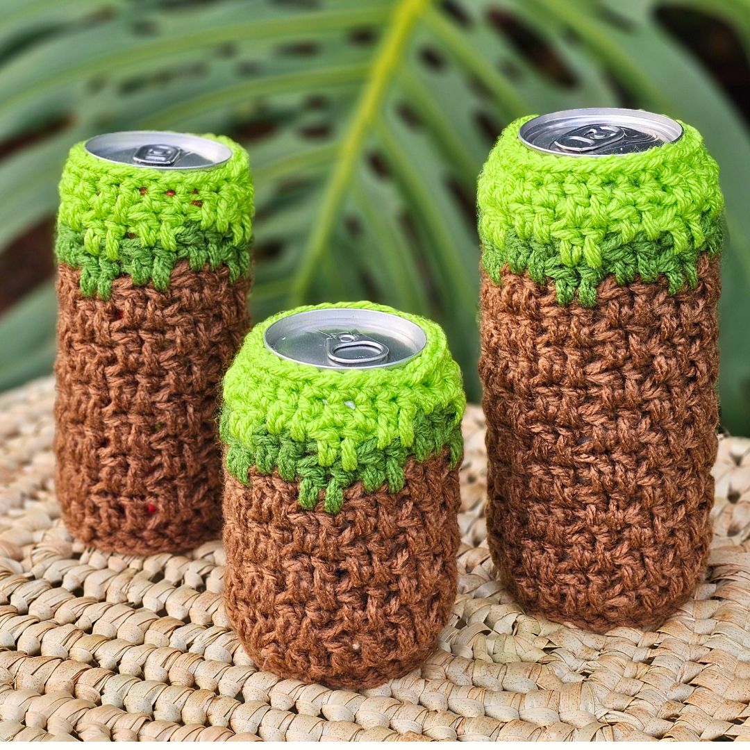 Easy Minecraft Grass Block Can Cozy - Fun Summer Crochet Easy Minecraft Grass Block Can Cozy - Fun Summer Crochet