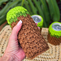 Easy Minecraft Grass Block Can Cozy - Fun Summer Crochet Secret Yarnery