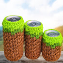 Easy Minecraft Grass Block Can Cozy - Fun Summer Crochet Secret Yarnery