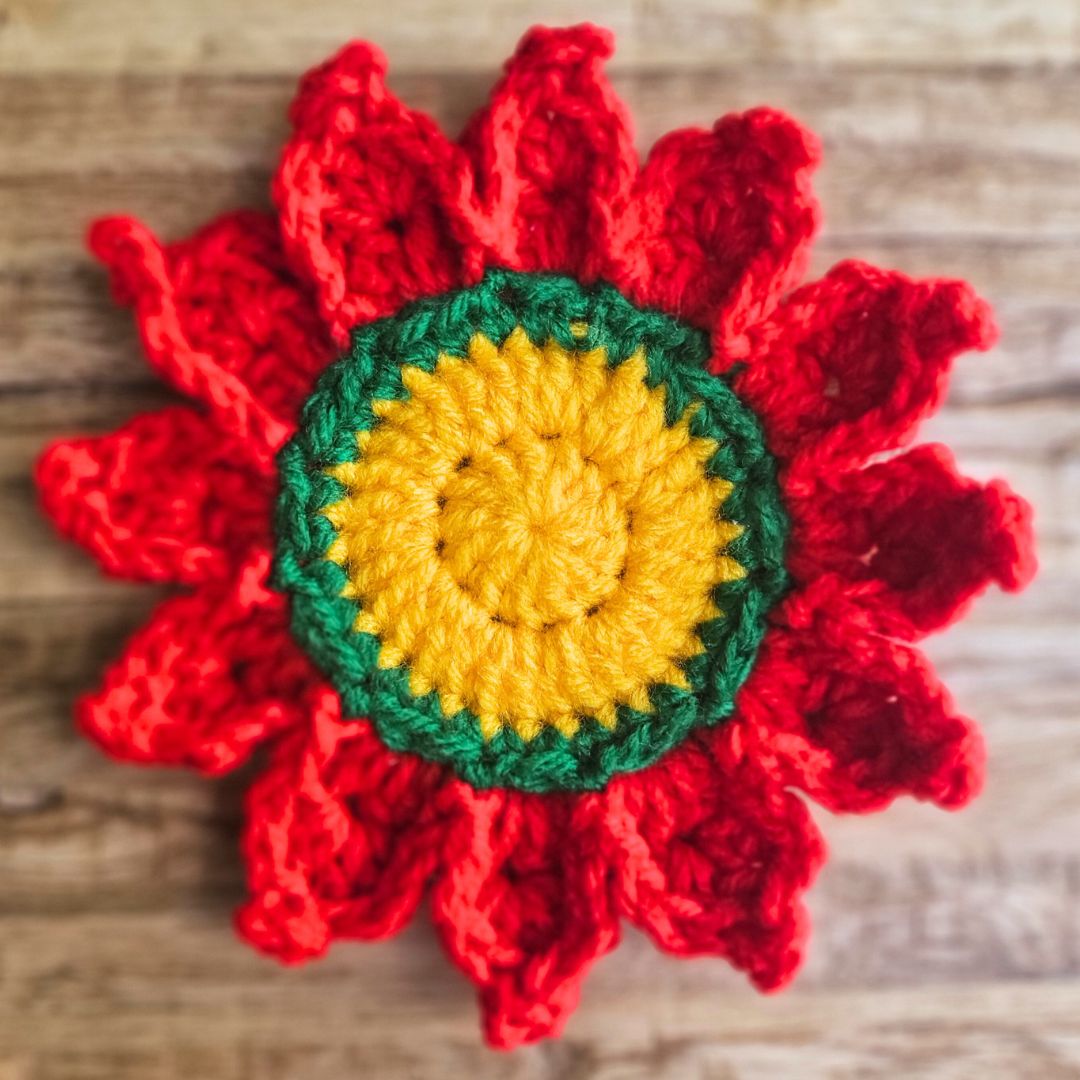 Easy Crochet Poinsettia Coasters Secret Yarnery