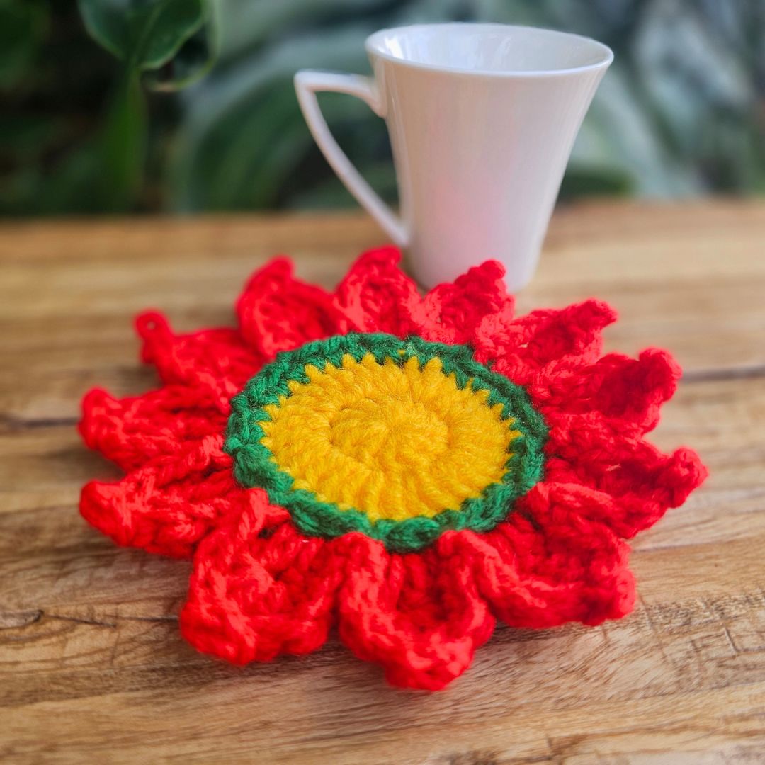 Easy Crochet Poinsettia Coasters Secret Yarnery