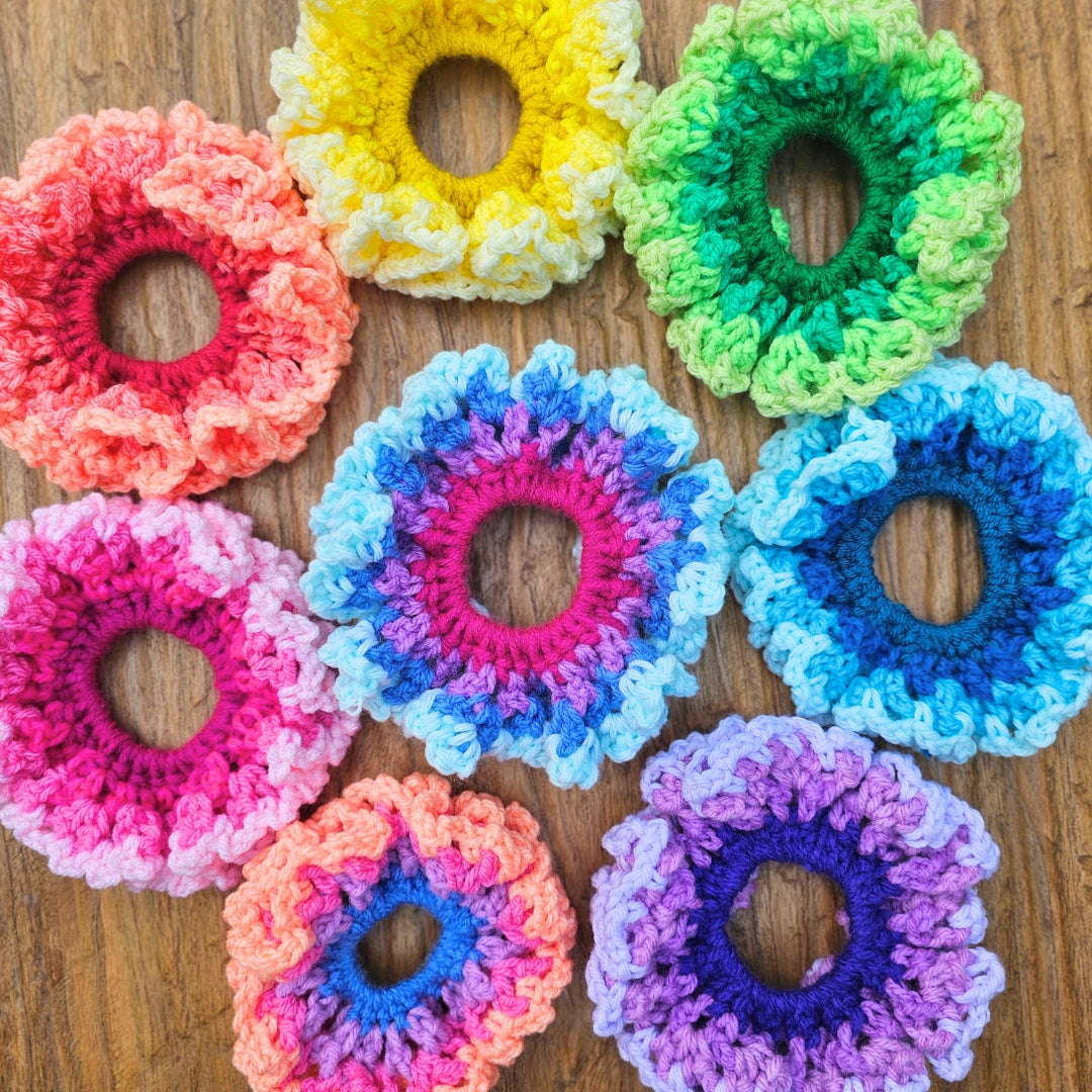 Easiest Ruffle Crochet Hair Scrunchie Secret Yarnery