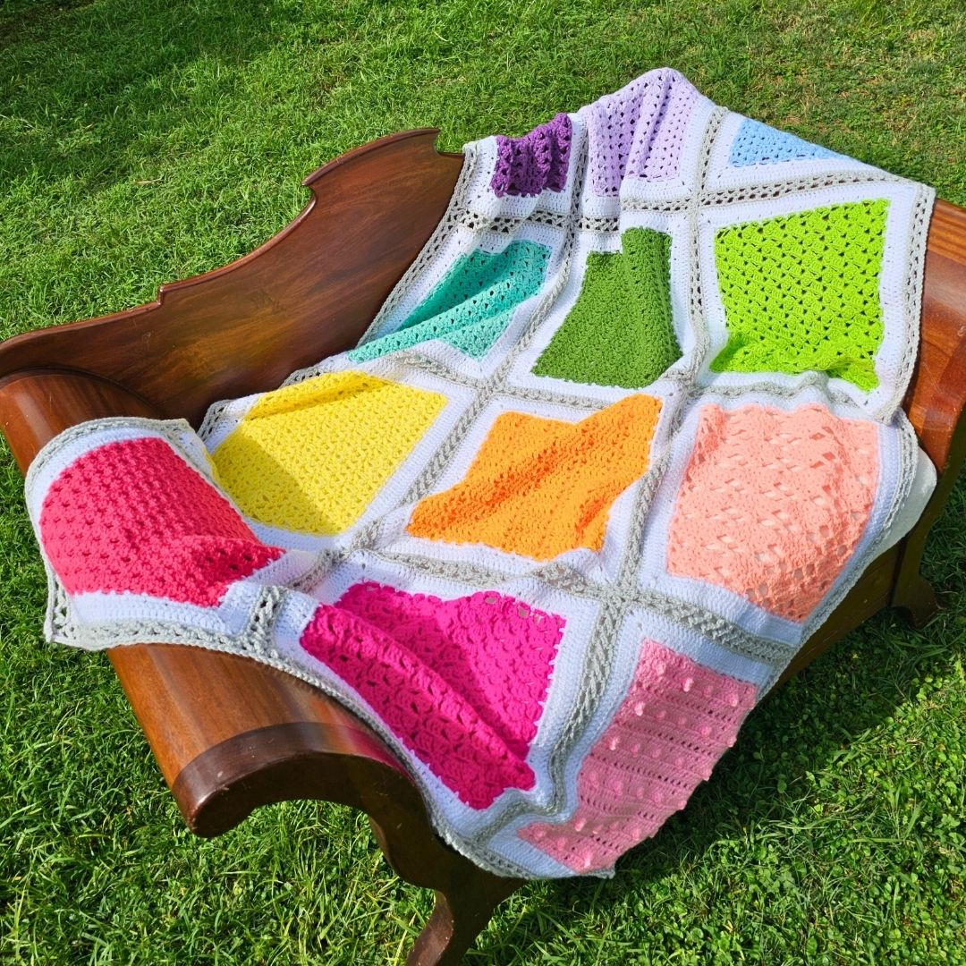 Golden Gate Granny Square – Part 10 - Secret Stitches Blanket Pattern Secret Yarnery