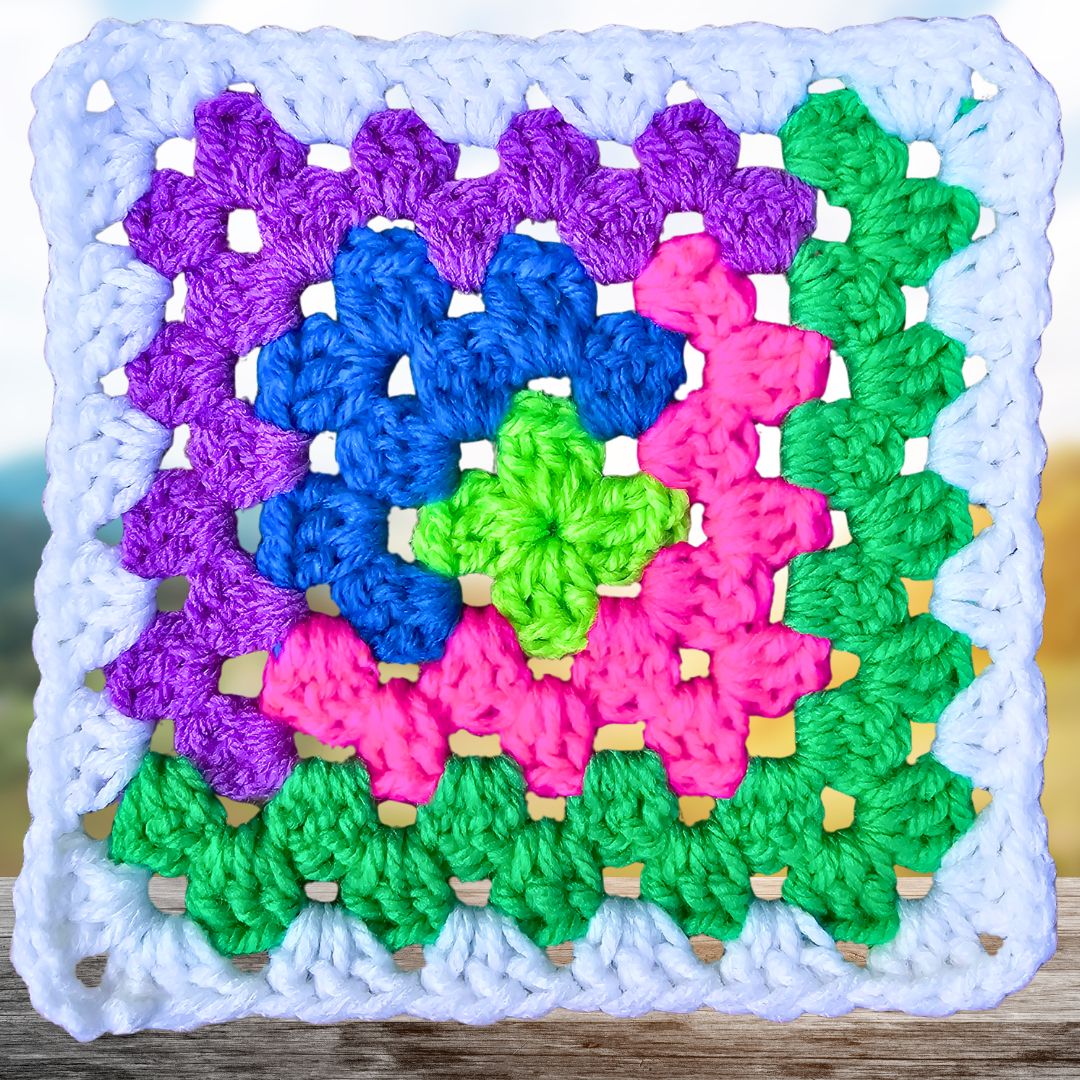 Stacking A Frame Log Cabin Granny Square Pattern