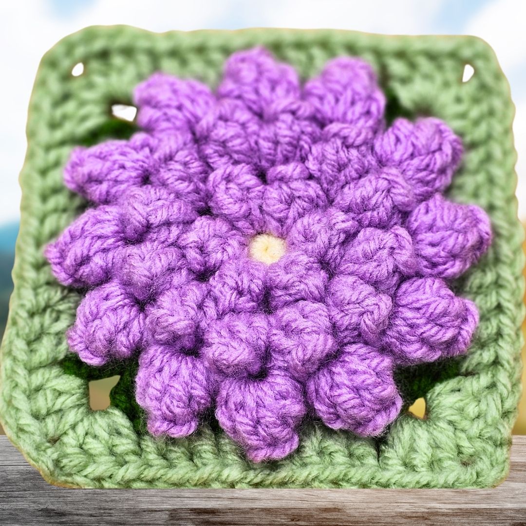 Zinnia Crochet Flower Granny Square – BloomScape CAL Block 3 Pattern