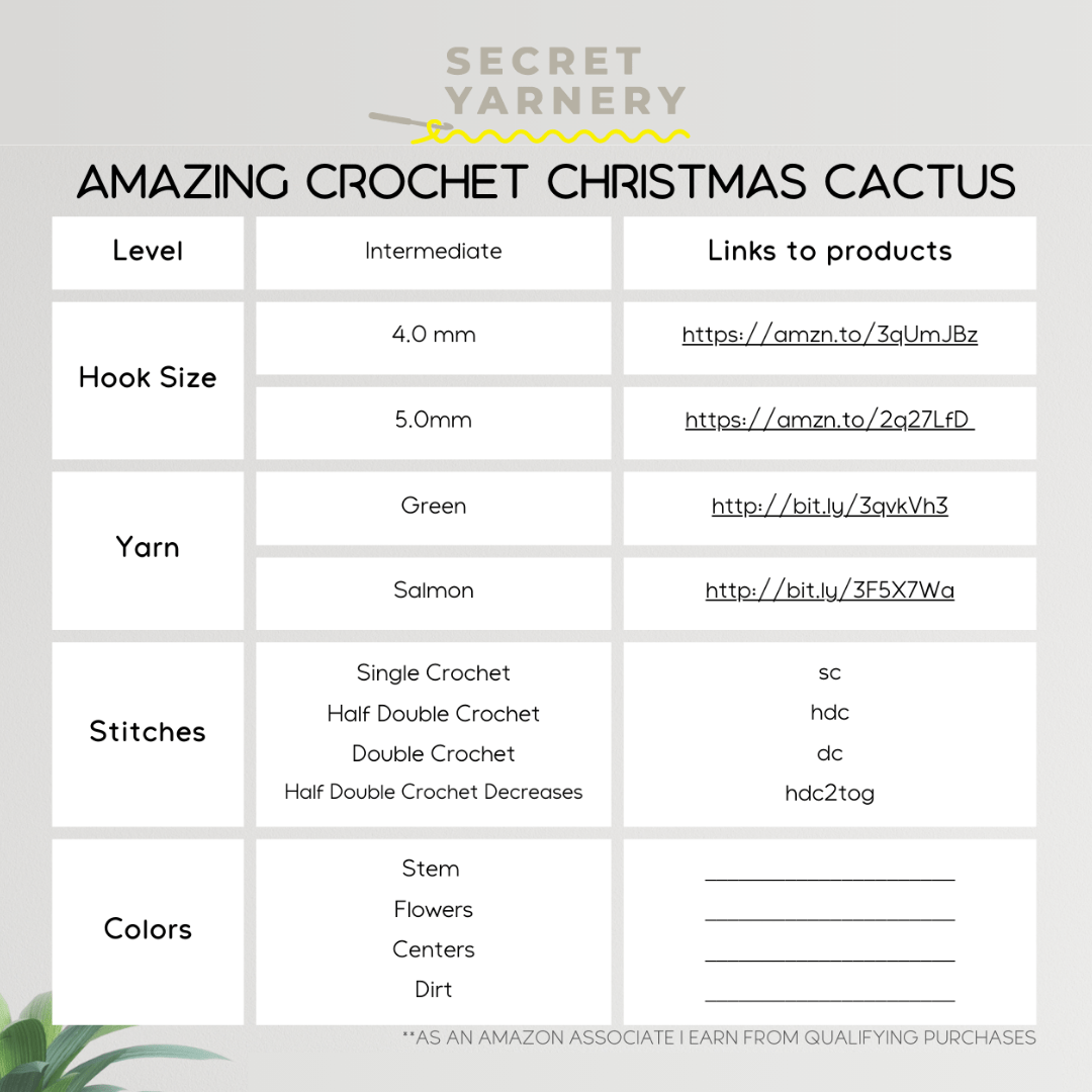 Amazing Crochet Christmas Cactus - Secret Yarnery