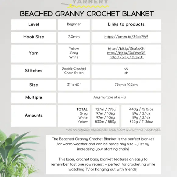 Beached Granny Crochet Blanket – Light and Breezy Lacy Shell Design.