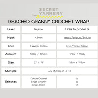 The Beached Granny Wrap - Easy Crochet Shawl Pattern.