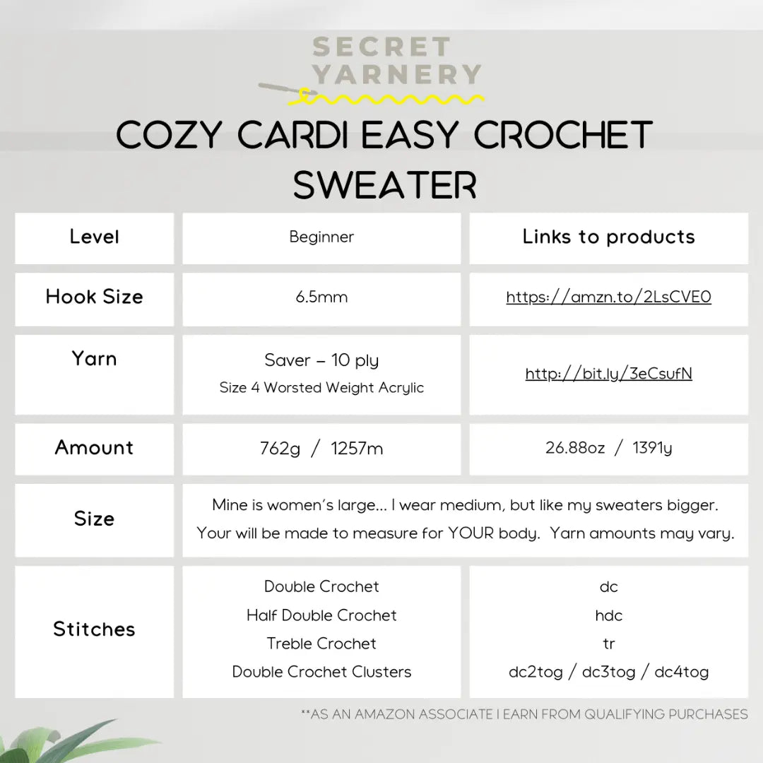 Cozy Cardi: Made-to-Fit, Easy Crochet Sweater Pattern for Beginners